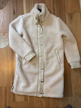 Athleta Cozy Cream Sherpa Long Coat